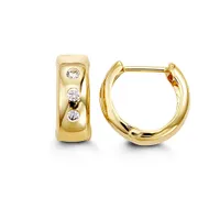 10kt Gold Bella Huggies with CZ