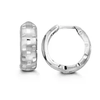 10kt White Gold Bella Huggies Hoop Earrings