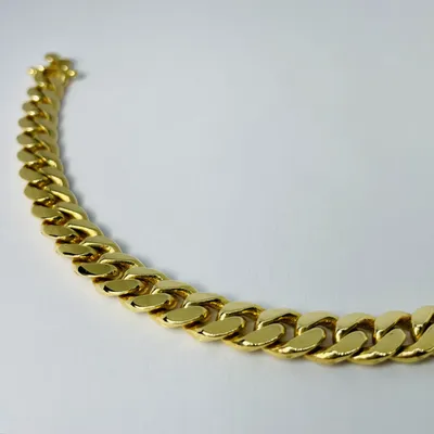 10kt Gold Miami Bracelet, Solid