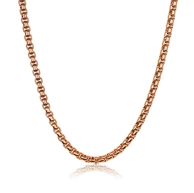 ITALGEM Rose-Gold Plated Stainless Steel 3.5mm Round Box Chain