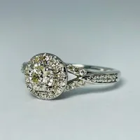 14kt White Gold 1.00ctw Diamond Engagement Ring Set