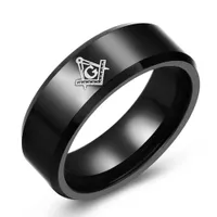 8mm Black tungsten Masonic band