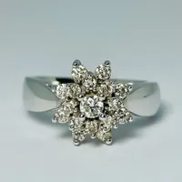 10kt Gold Diamond Cluster Ring Set