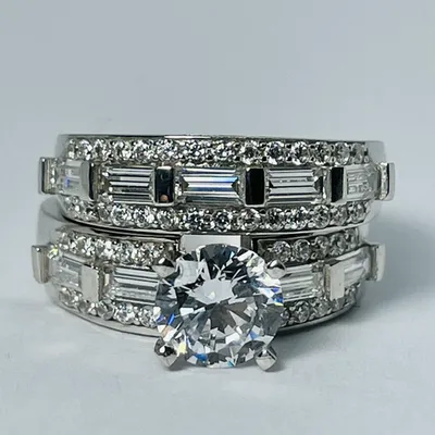 10kt White Gold CZ Set