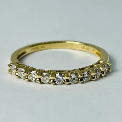 14kt Gold Diamond Band, Shared Claw, 0.45ctw