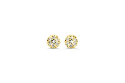 10K WG 0.08CT Diamond Cluster Stud Earrings