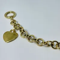 10kt Gold Heart Charm Bracelet