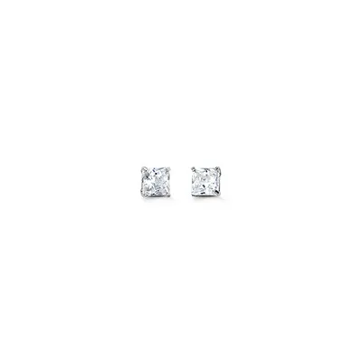 14kt Gold CZ Studs - 3mm Square (Princess)