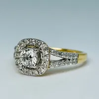 14kt Gold 1.00ctw Diamond Engagement Ring Set