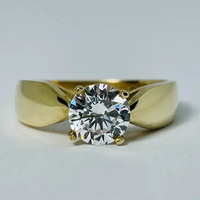 10kt Gold CZ Solitaire Ring