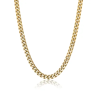 ITALGEM Gold Plated Stainless Steel 9.4mm Curb Chain