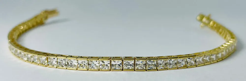 10kt Gold Cubic Zirconia Tennis Bracelet