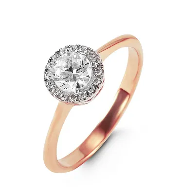 10kt Gold CZ Halo Ring (Glory Collection)