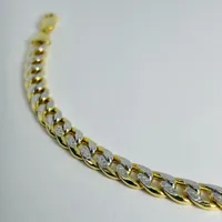 10kt Gold Two-Tone Curb Bracelet
