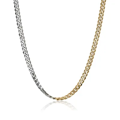 ITALGEM Gold Plated 2-Tone Stainless Steel 7.7mm Curb Chain