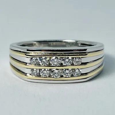 14kt Gold Two-Tone Diamond Band 0.50ctw