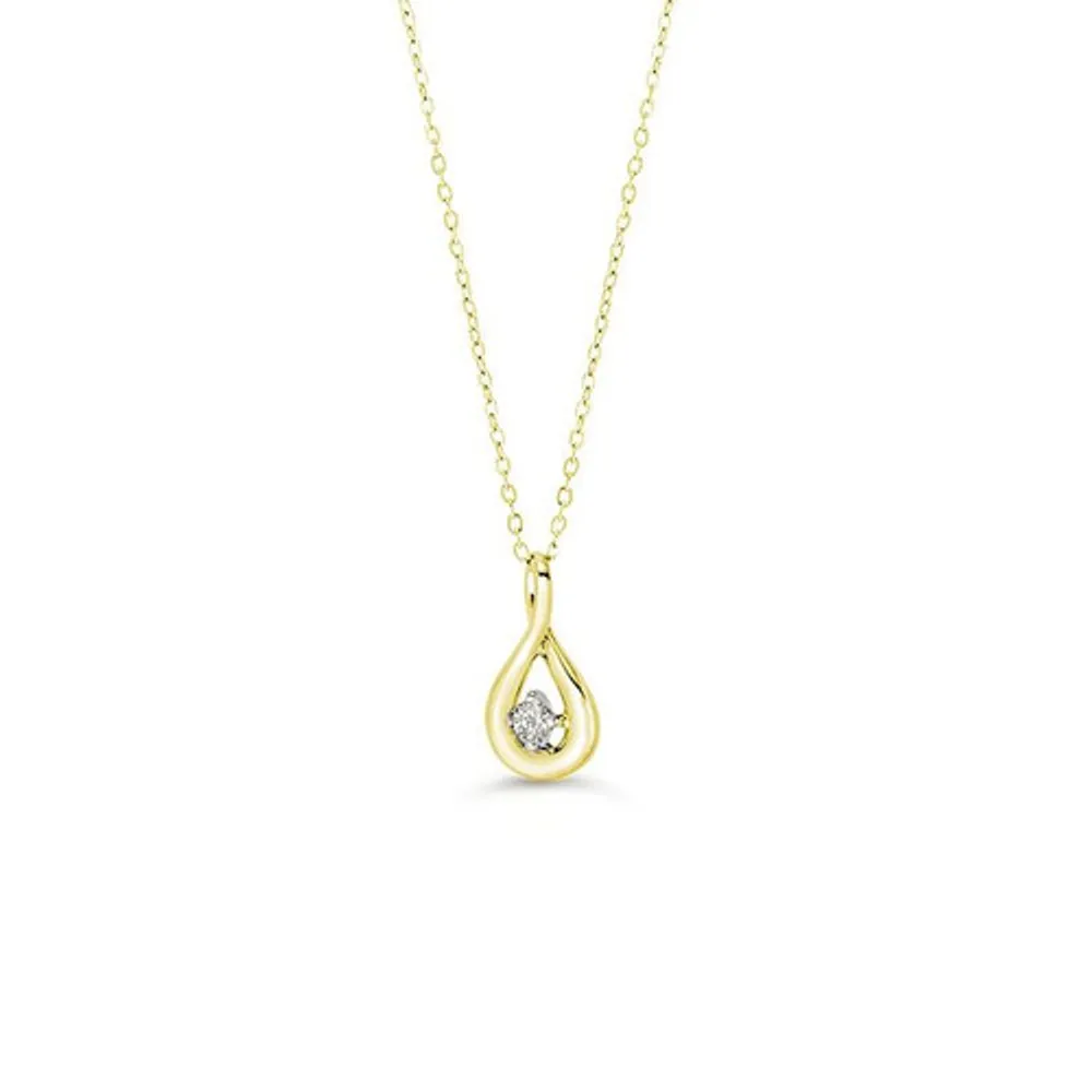 10K YG 0.05CT Diamond Figure 8 Pendant with Chain