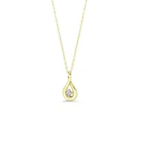 10K YG 0.05CT Diamond Figure 8 Pendant with Chain