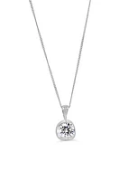 14kt Gold 0.50ct Lab Diamond Half Moon Pendant & Chain