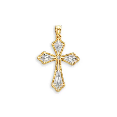 10kt Gold Bella Faith Diamond Cut Filigree Cross