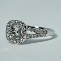 14kt White Gold Diamond Engagement Ring Set