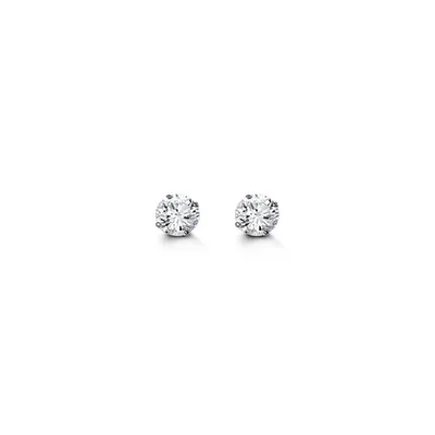 14kt Gold CZ Studs - 4mm Round