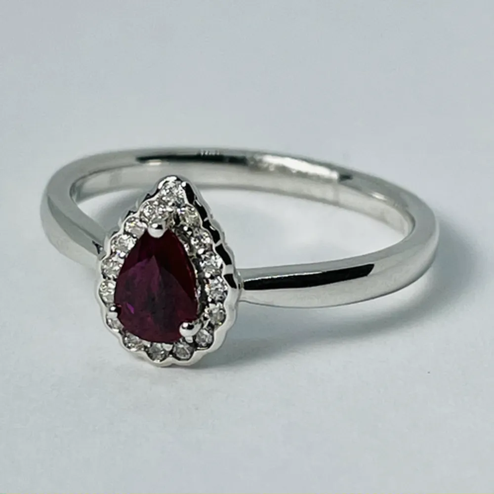 14kt White Gold Ruby & Diamond Ring