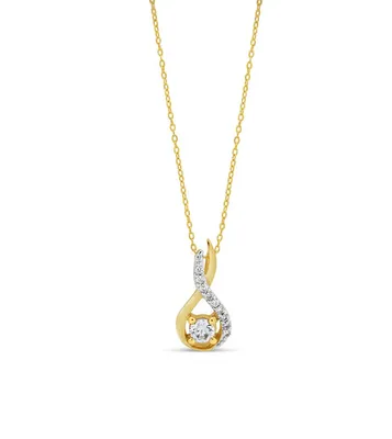 10K YG 0.13CT Diamond Top Open Figure 8 Pendant with Chain