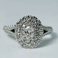 14kt White Gold Oval Diamond Ring 1.00ctw