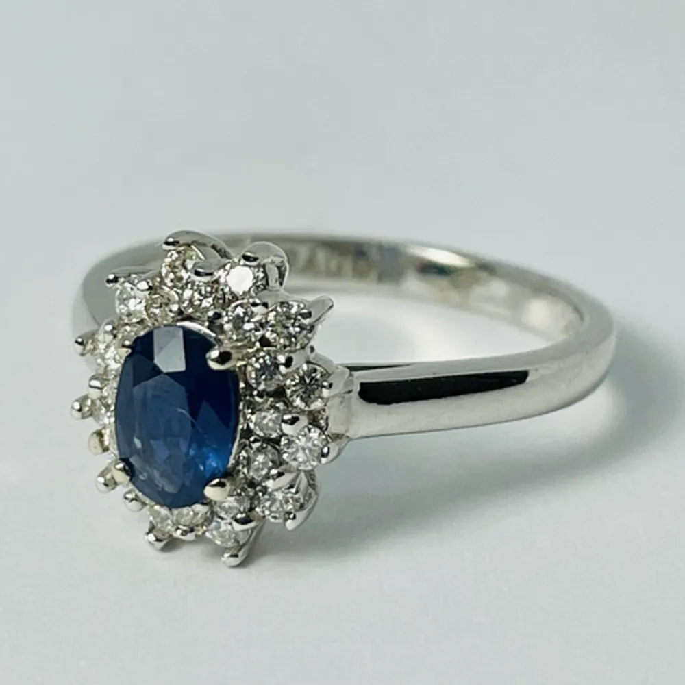 14kt White Gold Sapphire & Diamond Ring