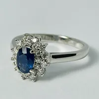 14kt White Gold Sapphire & Diamond Ring