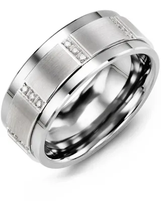Men's Vertical Trio Diamond Wedding Ring