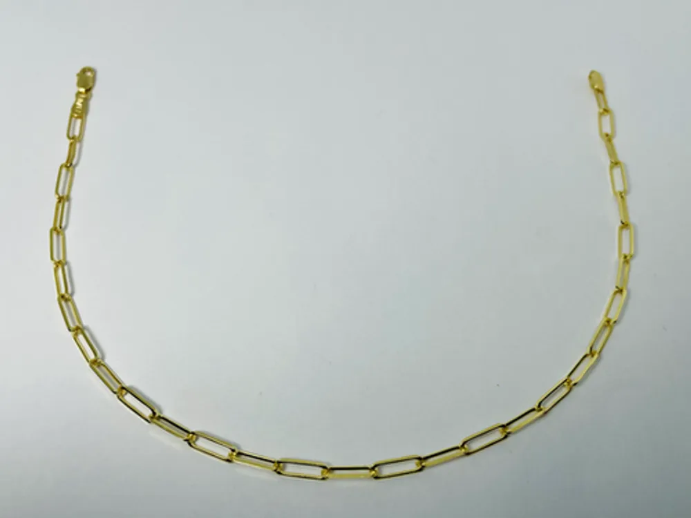 10kt Gold Paper Clip Anklet