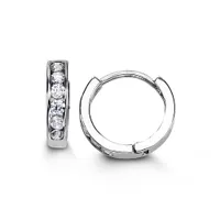 Sterling Silver CZ Huggies