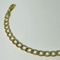 10kt Gold 2-Tone Diamond Cut Curb Chain