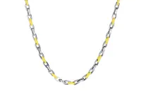 ITALGEM Gold Plated 2-Tone Stainless Steel 4.5mm Cylinder Chain