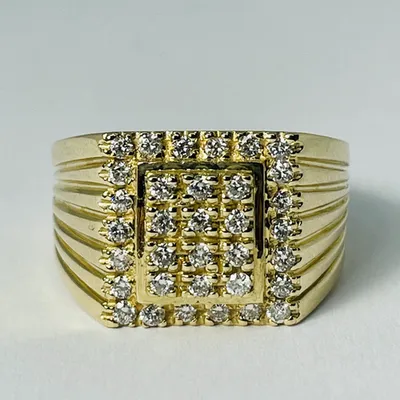10kt Gold Men's Diamond Signet Ring