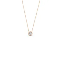 10K YG 0.04CT Hope Diamond Bezel Pendant with Chain