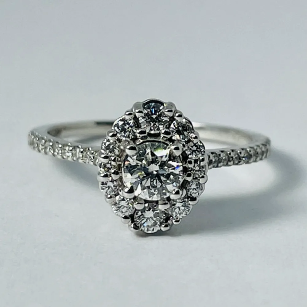 14kt White Gold Diamond Engagement Ring - Vintage