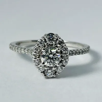14kt White Gold Diamond Engagement Ring - Vintage