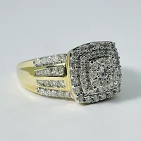 10kt Gold Diamond Halo Engagement Ring