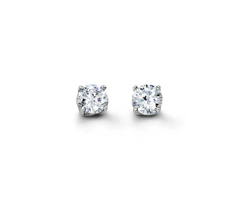 Sterling Silver CZ Studs 5mm