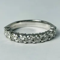 14kt White Gold Diamond Band, Shared Claw