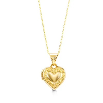 10kt Gold Baby Bella Heart Locket & Chain