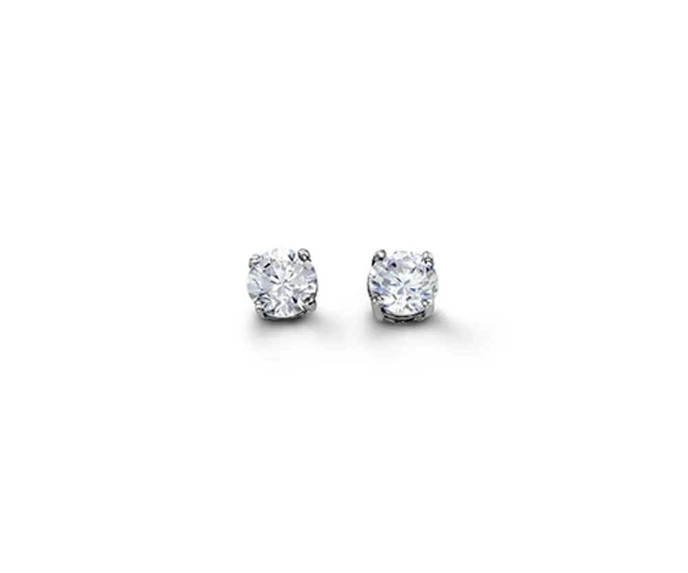 Sterling Silver CZ Studs 4mm