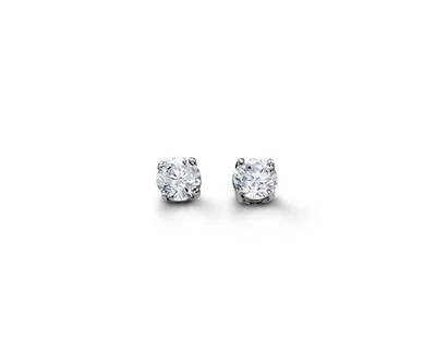 Sterling Silver CZ Studs 4mm