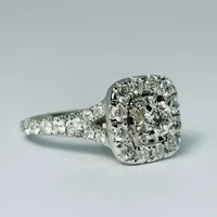 14kt White Gold 2.00ctw Diamond Halo Engagement Ring Set