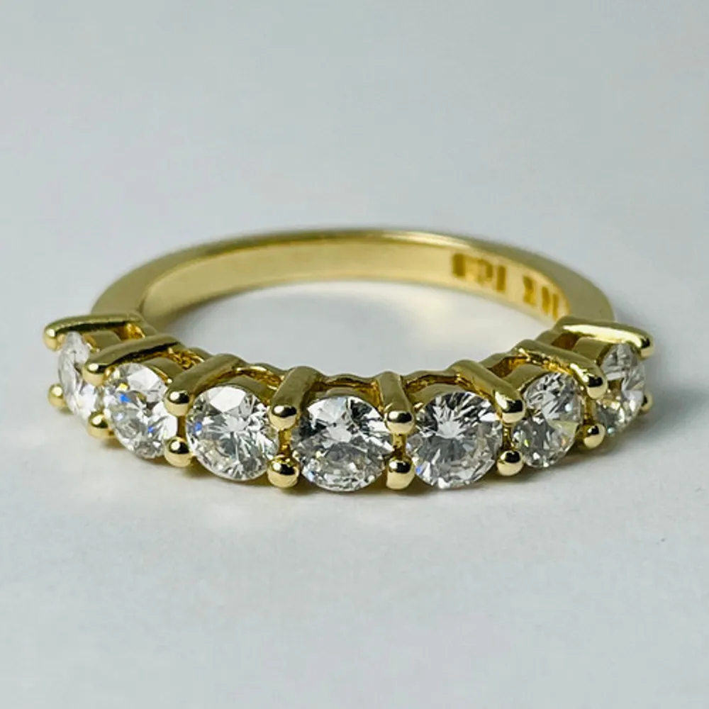 14kt Gold Diamond Band, Shared Claw, 1.25ctw