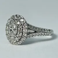 14kt White Gold Oval Diamond Ring 1.00ctw