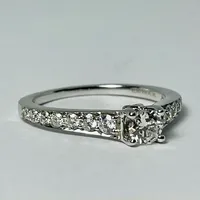 14kt White Gold Diamond Engagement Ring Set